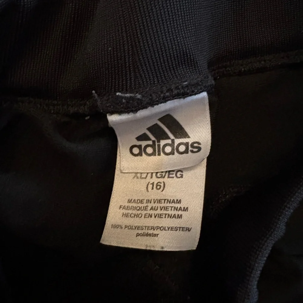 Boys Adidas Kids Black Joggers with White Stripes